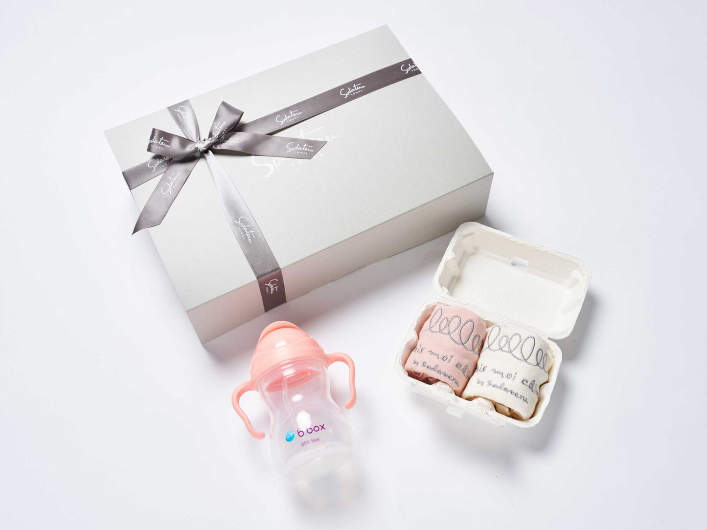 Fais moi calin！My first towel (スタイハンカチ2枚)＋Sippy cup