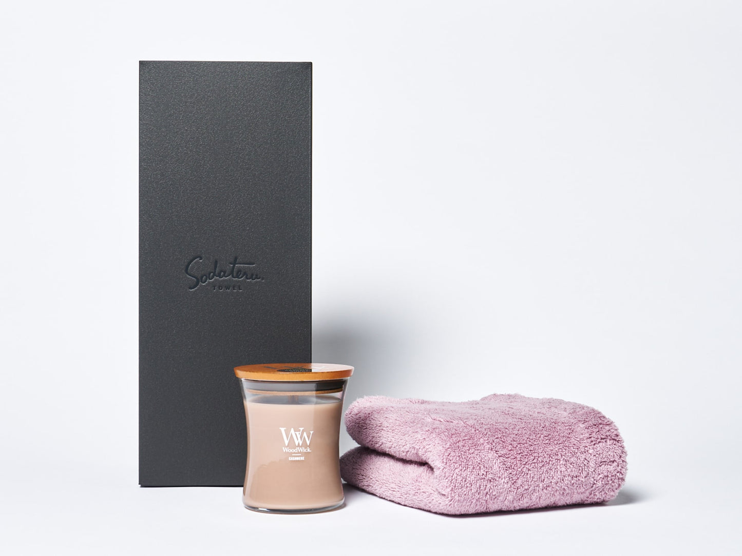 MARQUE ドゥミ(ミニバスタオル) ＋WoodWick ジャーキャンドル ギフトセット